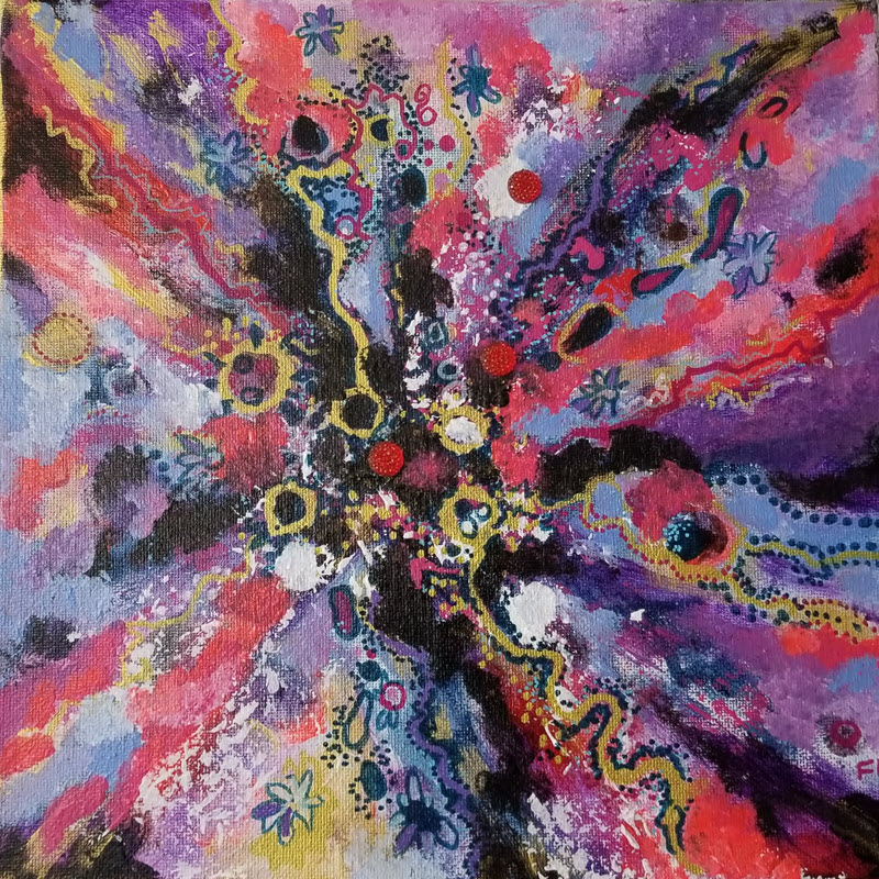 Past the Black Hole, an acrylic painting by Cathy Fiorelli